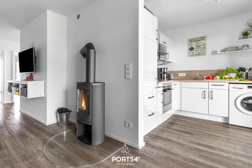 מטבח, Ferienwohnung Idefix Olpenitz in אולפניטז