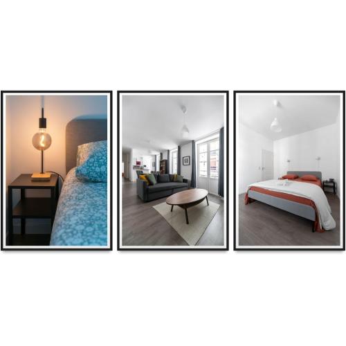 Le Brit - Grand appartement design, 3 chambres, centre ville - Location saisonnière - Vichy