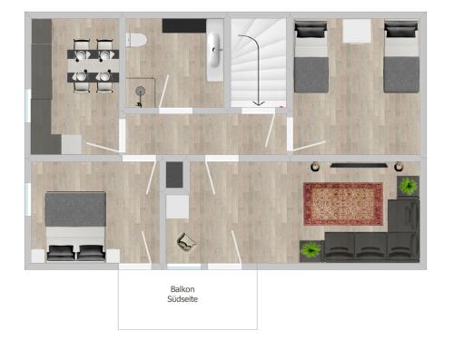 Apartment with Balcony room in Ferienhaus Zerhusen 1 - Ferienwohnung im Herzen der Insel