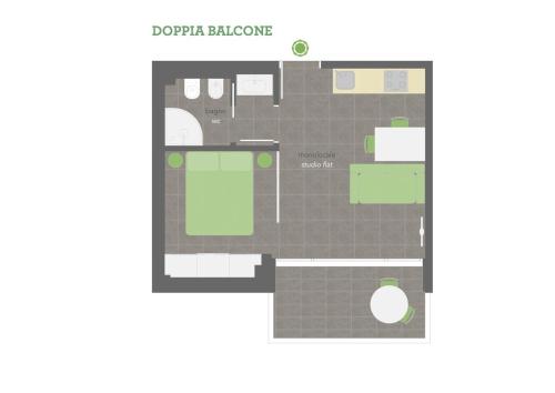 Cirene Apartments Milano Room Type - Studio with Terrace