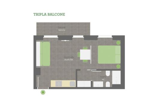Cirene Apartments Milano Room Type - Studio with Balcony Cirene Apartments Milano Room Type - Studio with Balcony