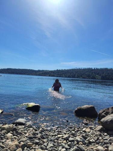 Cabaña con tinaja a orilla del lago Panguipulli