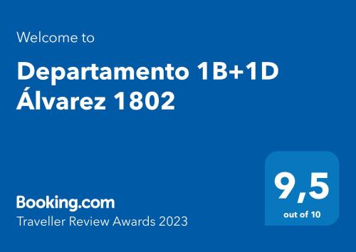 Departamento 1B+1D Álvarez 1802