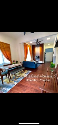 Shared lounge/TV area, CozyLuxury Homestay Paka 3-7pax near Paka Beach and surrounding many Restaurant - Y2L Homestay 2 in Paka