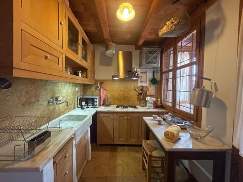 Kitchen, Accetto, Stone House With Pool in Gorgolaini
