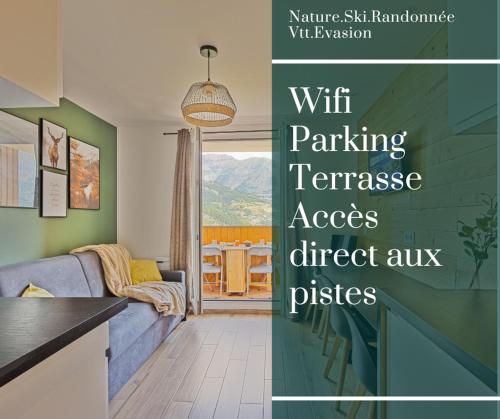 Studio de charme avec vue sur le Val d'Allos, parking et Wifi gratuit