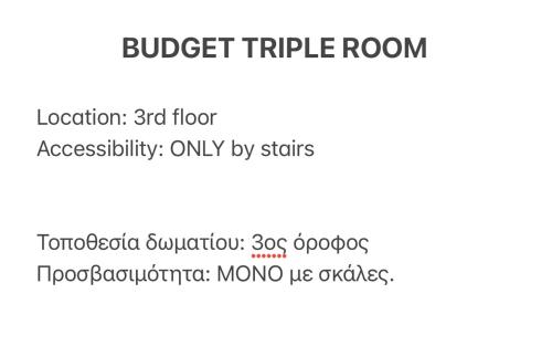 Bozzali Deluxe Room Type - Budget Triple Room