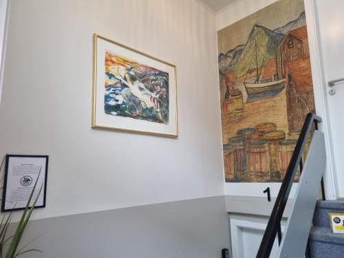 Exterior view, The Painter's house with view and balcony in Siglufjordur