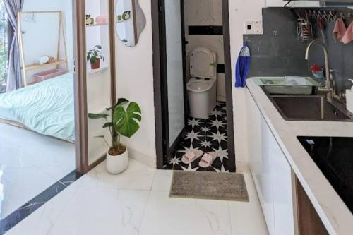 Kitchen, Cozy apartment w/ 2 private BR & free bike parking near Vietnamese Air Force Museum