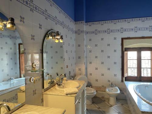 Fürdőszoba, Casa Rural para descansar piscina cerca in Osor