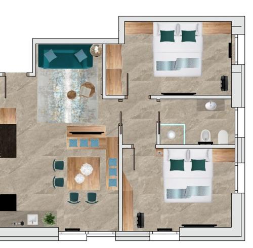2 bedrooms, 3 beds