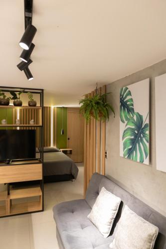 Apartaestudio con aire acondicionado moderno