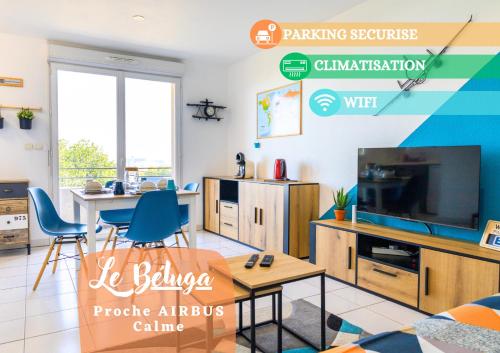 Le Beluga – Appartement proche Airbus - Location saisonnière - Colomiers