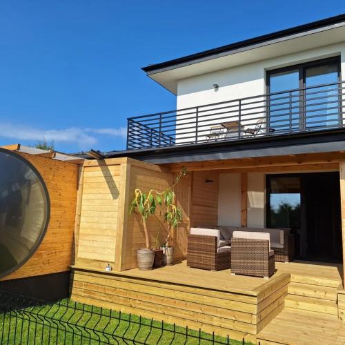 Viesnīcas āriene, Apartamenty SAUNA BANIA in Mieroszyno
