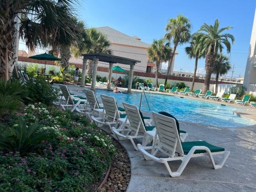 Galveston beach front and ocean views at Casa Del Mar in Galveston, USA