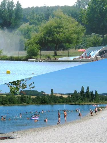Skats, Grand chalet en bois climatisé avec vue sur le lac (Grand chalet en bois climatise avec vue sur le lac) in Gaujac (Midi-Pyrenees)