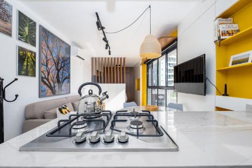 Konyha, Belíssimo e moderno studio para casais STU309 (Belissimo e moderno studio para casais STU309) in Trindade