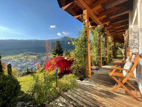 *Panorama Chalet Sonnberg* Gartensauna Balkon Dachterrasse