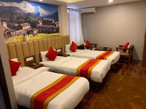 3 twin beds