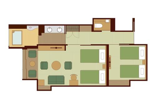 Quadruple Room with Hot Spring Bath(Dinner 19:45Start)