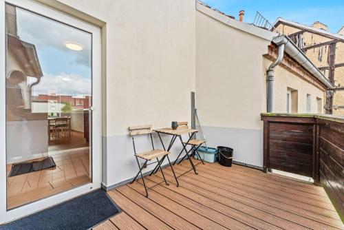 陽台/露台, Cosy apartment with balcony and fireplace in 於特博格