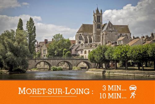 Appartement standing à 7min de Fontainebleau centre, 3min de Moret-sur-Loing et 45min de Paris (1min à pied de la gare)