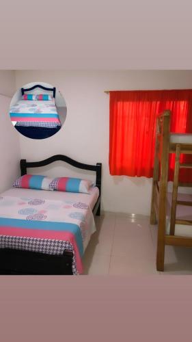 2 double beds, 1 bunk bed