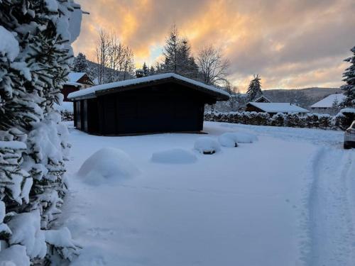 Chalet terrain clôturé, bien placé, 2 chambres