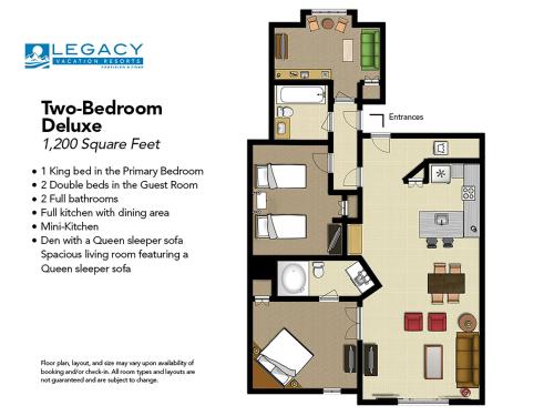 3 bedrooms, 5 beds