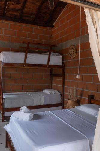 1 double bed, 1 twin bed, 1 bunk bed