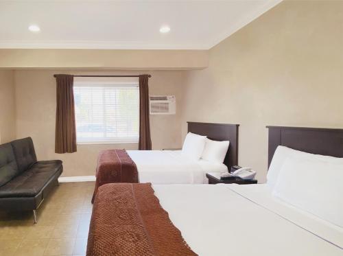 2 queen beds, 1 sofa bed