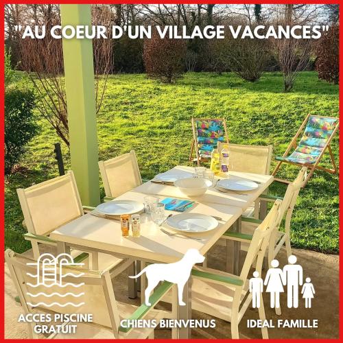 "LE PETIT BONHEUR" Maison 45 m2, idéal famille 6 personnes, terrasse vue nature, accès piscine gratuit - Location saisonnière - Talmont-Saint-Hilaire