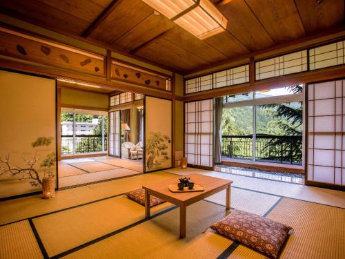 Superior Japanese-Style Family Room with Tatami Area and Bathroom with River View