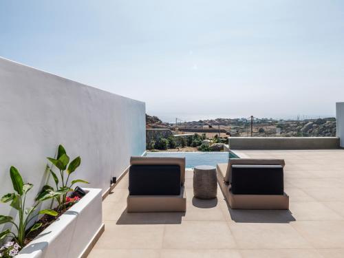 ระเบียง/ชานเรือน, Villa Evi & Suites near สนามบินภายในประเทศเกาะไมโคนอส