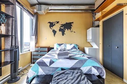 Industrial-Style Cityscape 1 Bedroom Loft