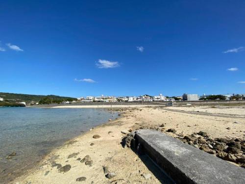 Blue sea and house