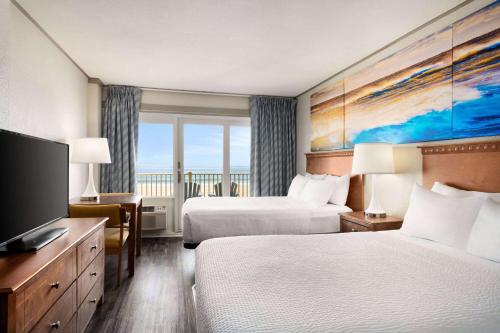 Oceanfront room with two double beds, nonsmoking room in Days Inn by Wyndham Ocean City Oceanfront