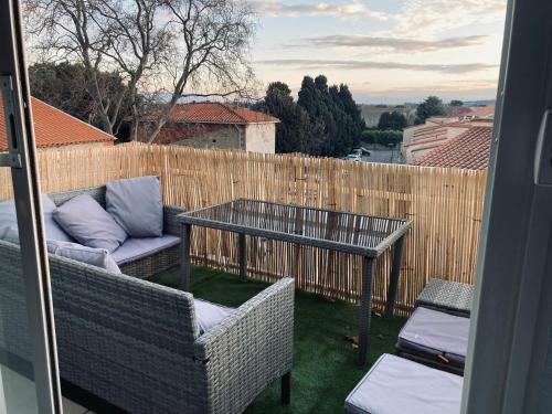 ระเบียง/ชานเรือน, Appartement 55m² avec vue sur Canigou et Parking in รีฟซาลต์