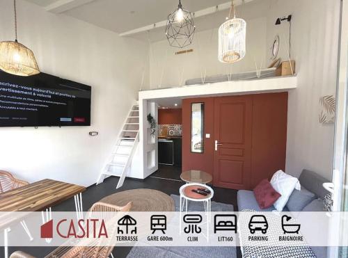 Casita: maison duplex +parking/terrasse/Netflix - Location saisonnière - Troyes
