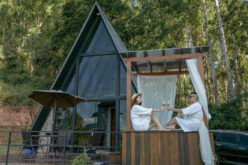 Cabana Raízes: A-Frame com vista para as montanhas