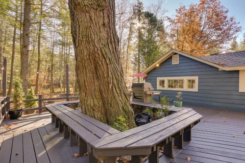 Cozy Catskills Cottage Creekside Deck and Fire Pit