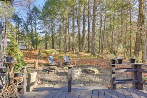 Cozy Catskills Cottage Creekside Deck and Fire Pit