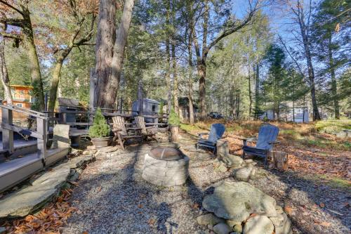 Cozy Catskills Cottage Creekside Deck and Fire Pit