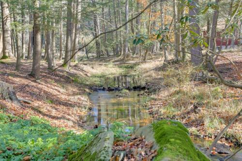 Cozy Catskills Cottage Creekside Deck and Fire Pit