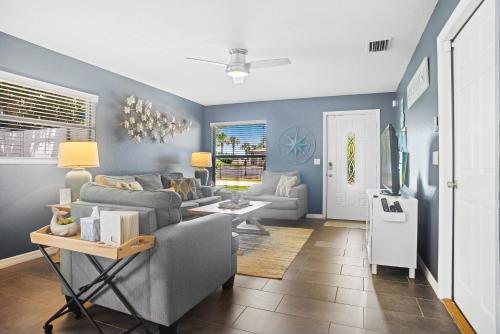 Modern Home Across from Beach 32 w 1-car Garage ~ Large fenced yard with deck in New Smyrna Beach, USA