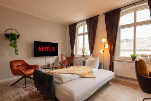 maremar - Style Apartment im Zentrum - Luxus Boxspringbett - Küche - Arbeitsplatz - Highspeed WLAN, Gera (foto 7)
