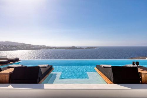 Phenomenal Mykonos Villa 6 Bedrooms Villa Paradise View Panoramic Sea Views and Private Infinity Pool Psarou Beach - Location, gîte - Psarrou