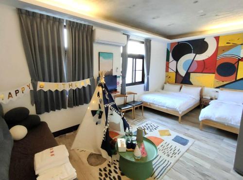 2 double beds