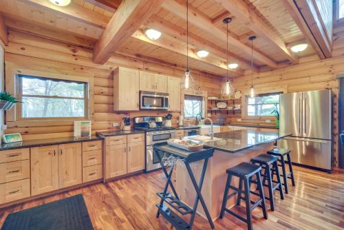 Modern Log Cabin with Rec Room, Steps to Lake! Modern Log Cabin with Rec Room, Steps to Lake!
