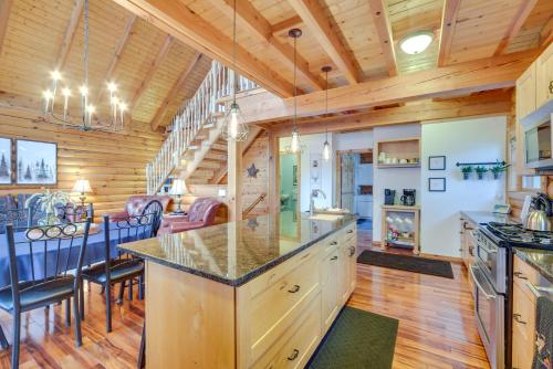 Modern Log Cabin with Rec Room, Steps to Lake!